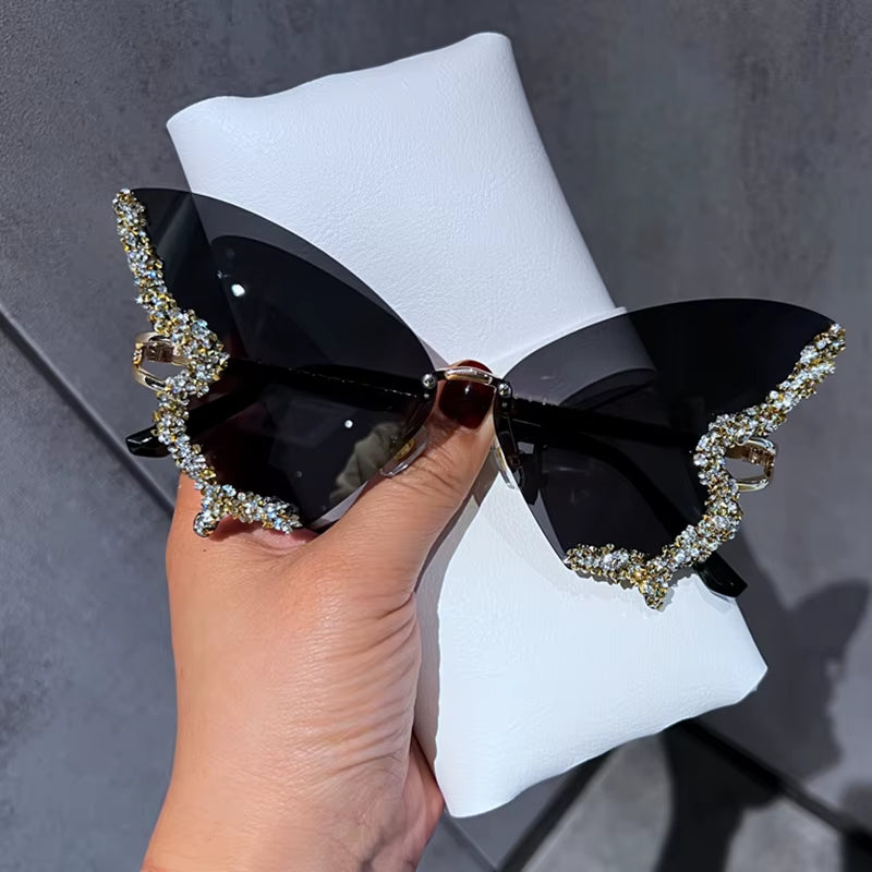 Luxury Diamond Butterfly Sunglasses Women