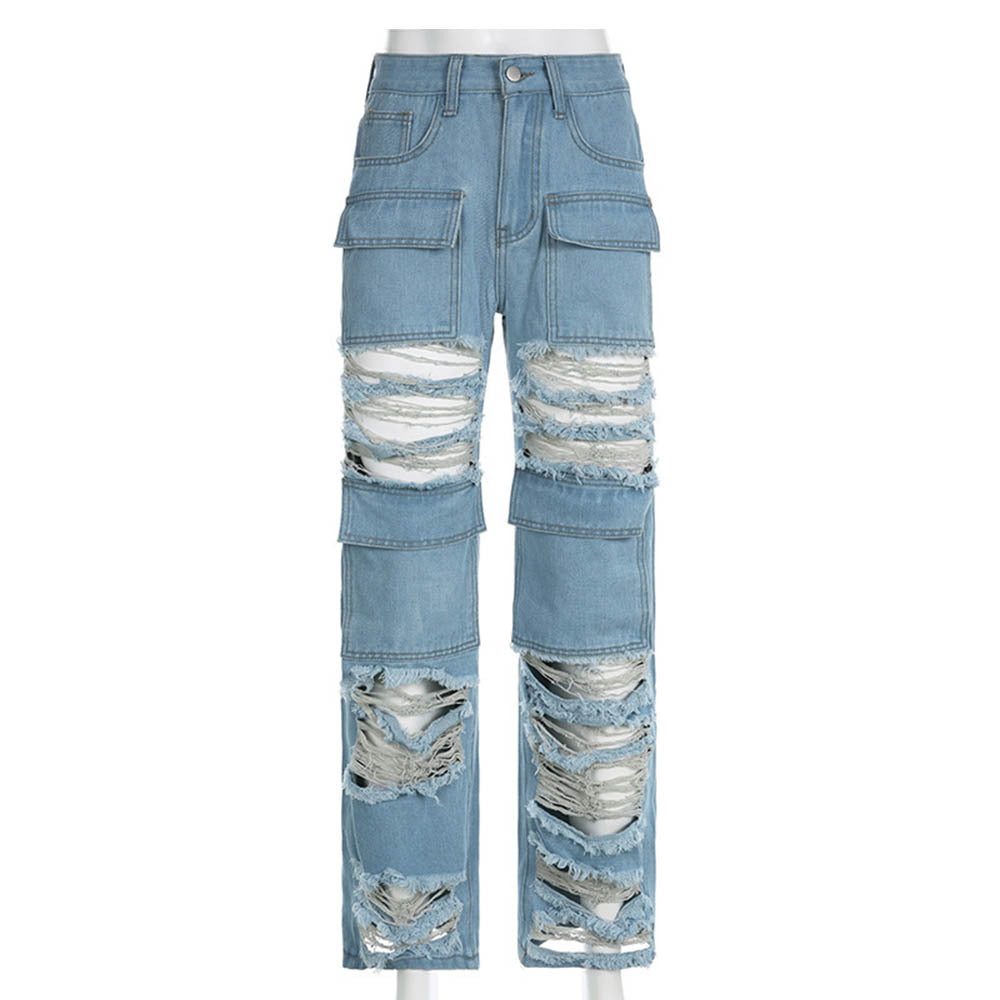 Women's Distressed and Frayed Jeans