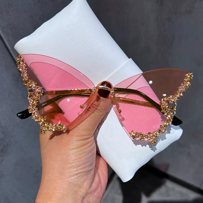 Luxury Diamond Butterfly Sunglasses Women