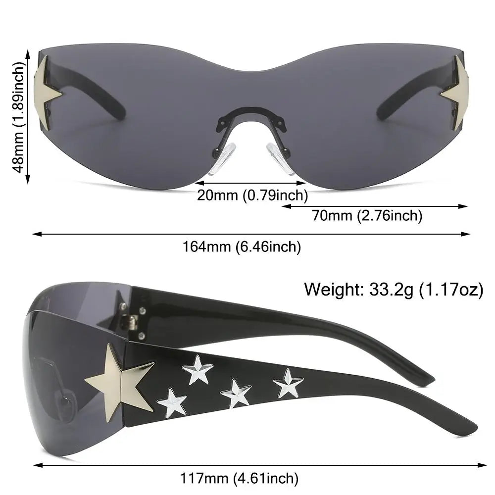 Rimless Y2K Sunglasses for Women and Men