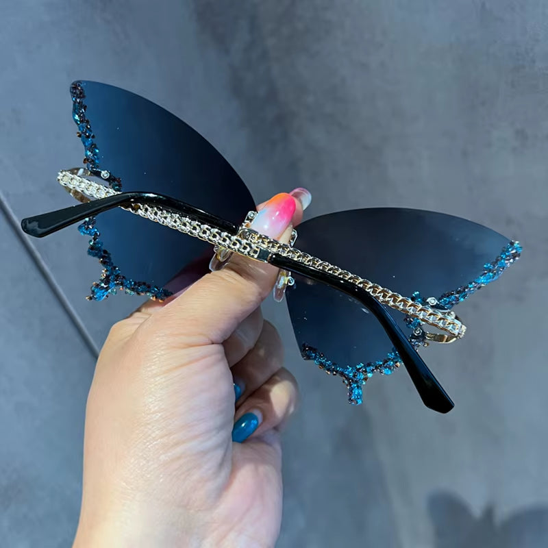 Luxury Diamond Butterfly Sunglasses Women