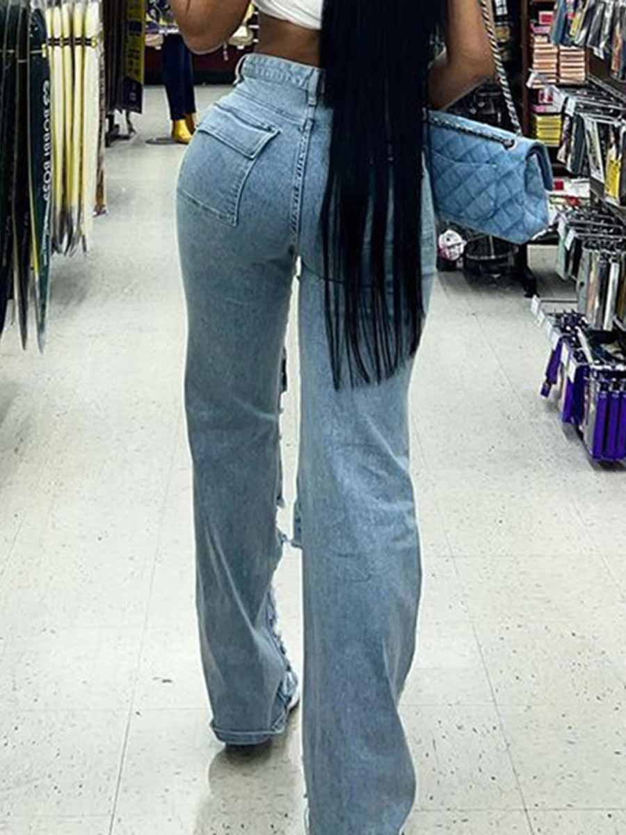 Women's Distressed and Frayed Jeans