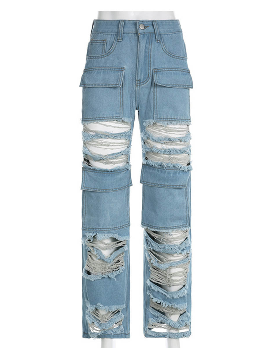 Women's Distressed and Frayed Jeans