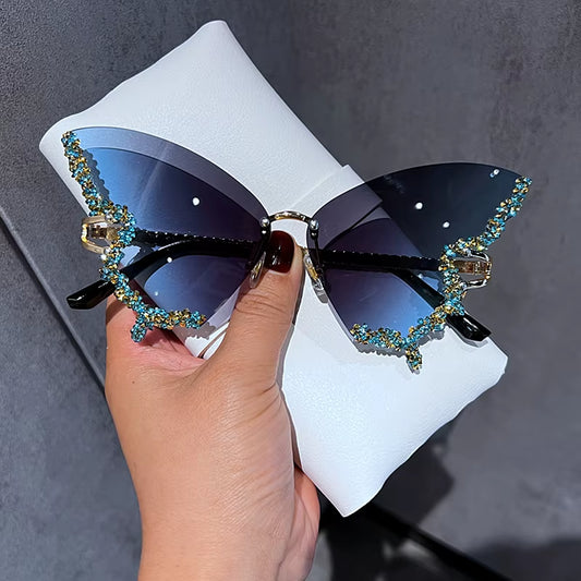 Luxury Diamond Butterfly Sunglasses Women 