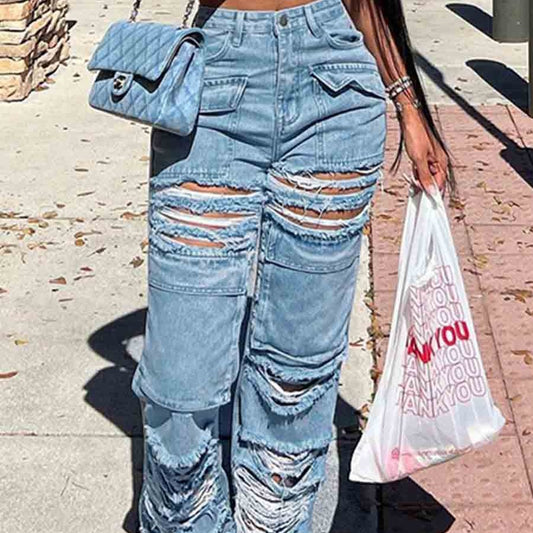 Women's Distressed and Frayed Jeans